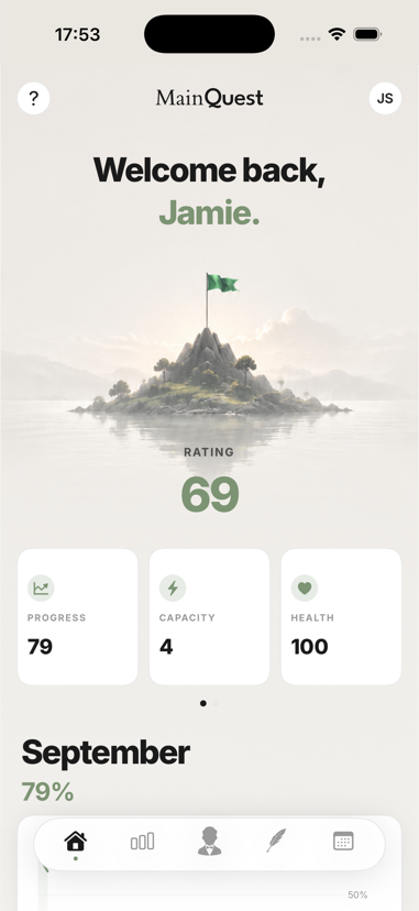 MainQuest home screen